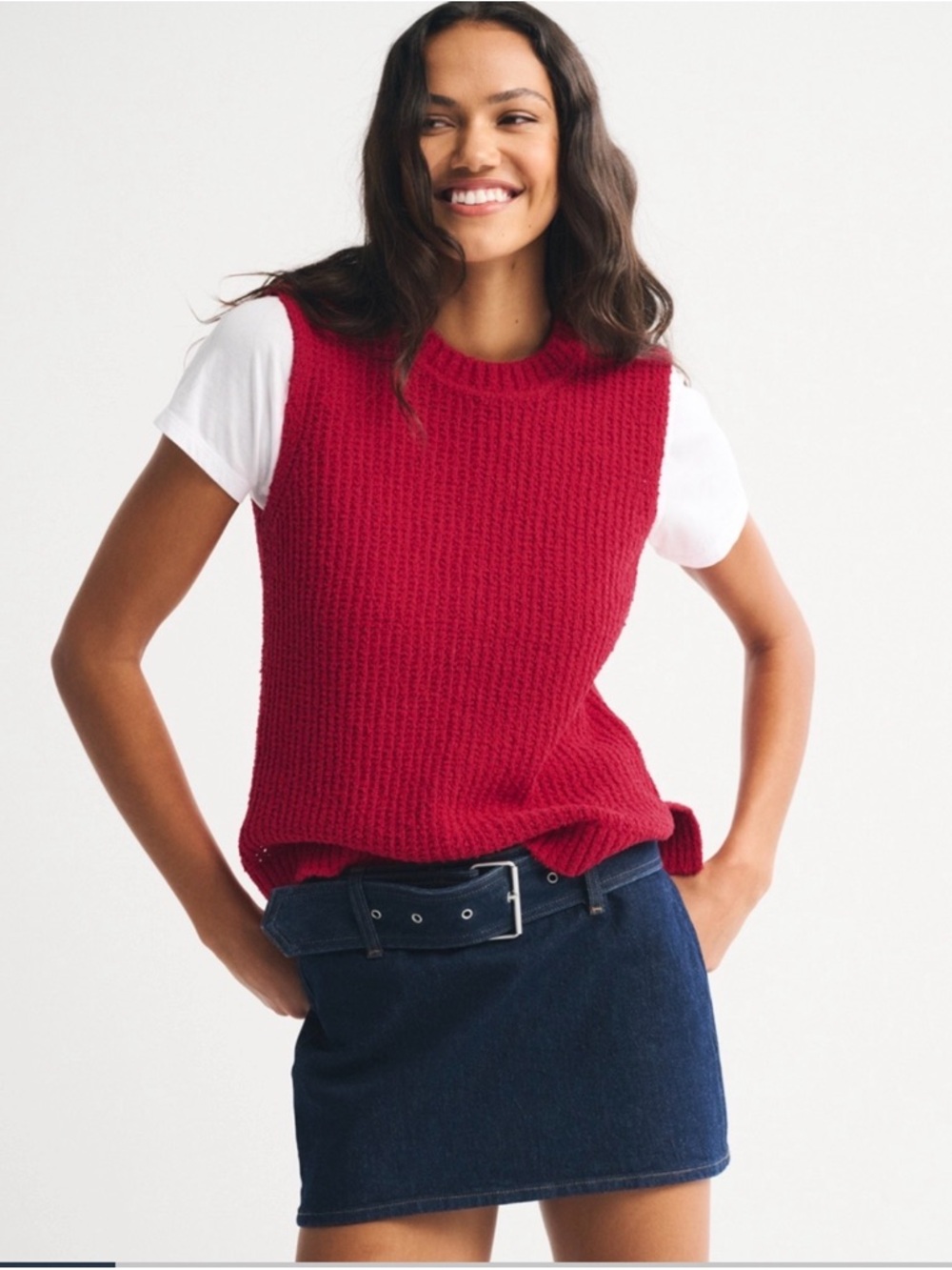 Textural Crew Sweater Shell Tank
